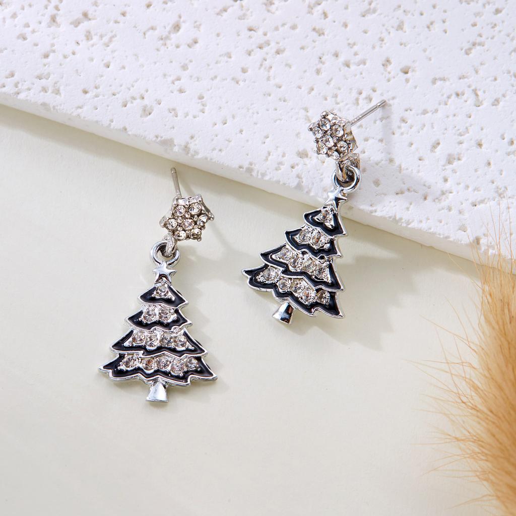 New Lovely Snowflake Charm Earring For Women Christmas Gift Fashion Crystal Zircon Stud Earrings New Year Jewelry Gifts