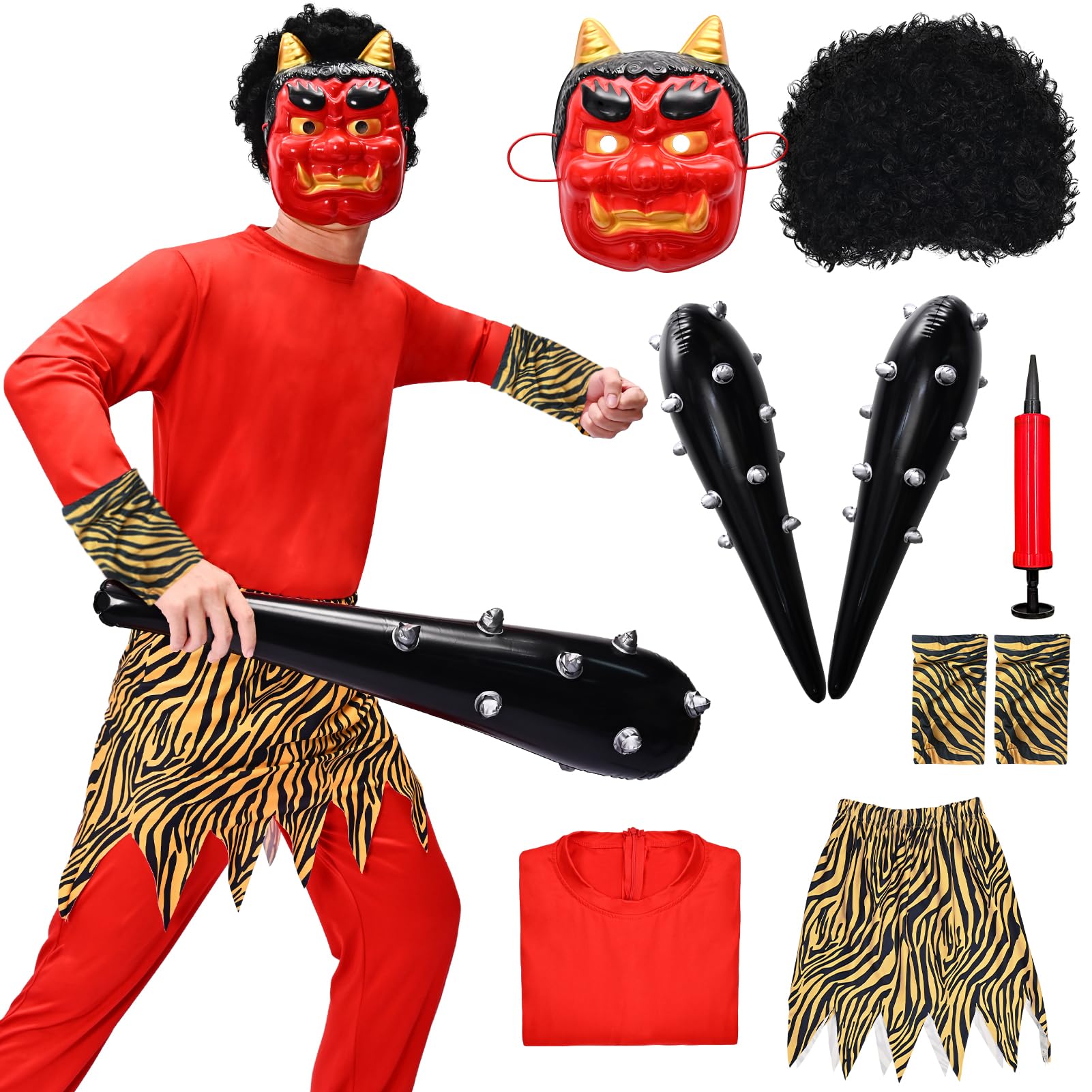 

Setsubun Oni Oni Red Blue Oni 9 шт. Setsubun Oni Bean Oni Oni Tiger Waist Oni Oni Oni Setsubun Unisex Demon [Matreeglam] Костюм, Косплей, Они,