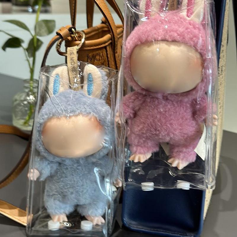1Pc Transparent Mystery Box Keychain Wallet Organizer Box Labubu Dolls Storage Pouch Keychain Bag Storage Pouch