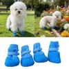 4lots Dog Paw Protectors Silicones Rain Shoes Slip Resistant Durability Comfortable Fit for Outdoor Activity