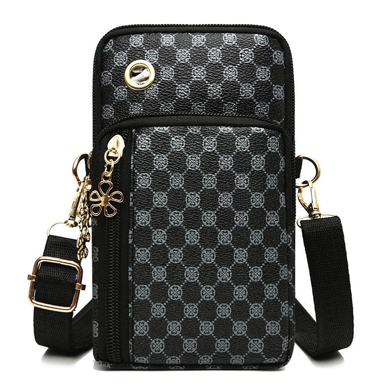 

Fashion women s bag three zipper messenger bag change bag new trend mobile phone bag key bag women s oblique чёрный