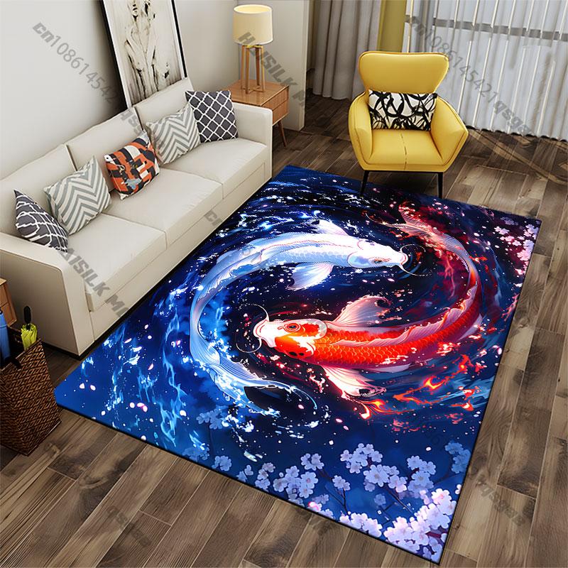 Harmony balance duality flowing carpet Yoga living room room decor children's crawling mat doormat area rug games mat
