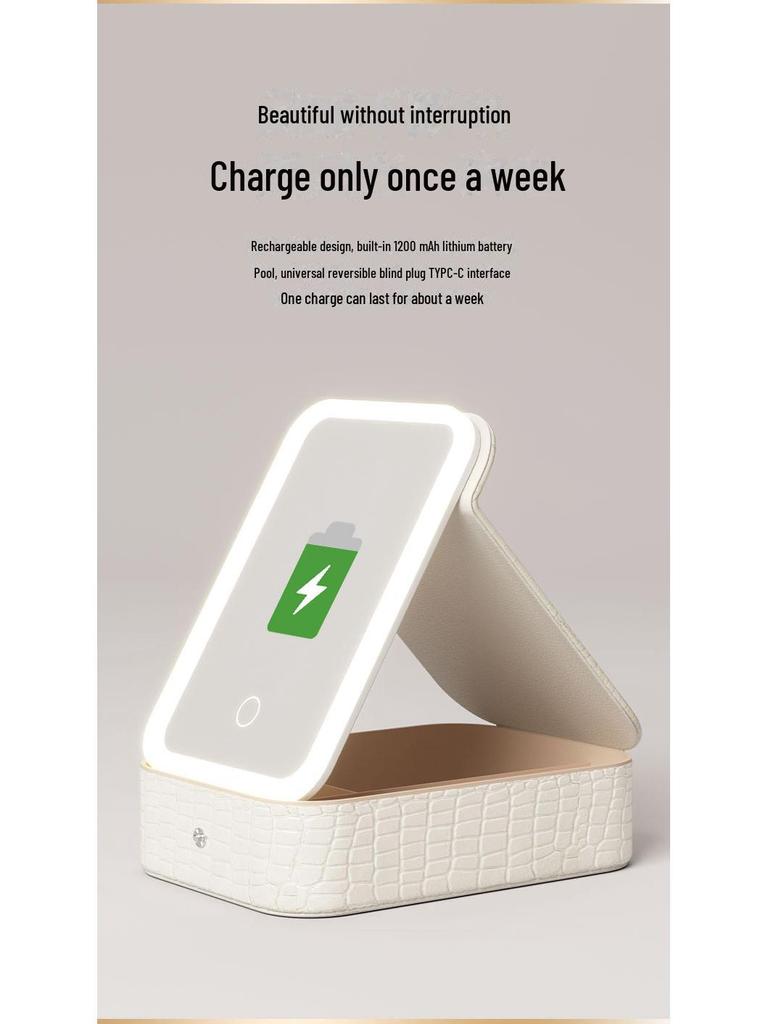 Portable Rechargeable Lighted Makeup Storage Box - Lightweight with Large Capacity