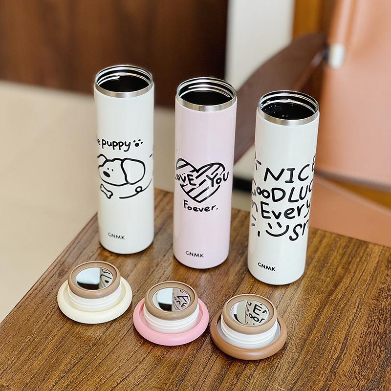 New Mushroom Thermos Cup Compact Line Accompanying Cup High Appearance Level Stainless Steel Water Cup Girls Portable Cup