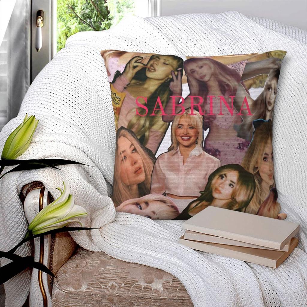 Sabrina Carpenter American Singer Pillow Cover Cushion Cover Square Pillow Case Vintage Pillowcases For Sofa Bedroom Home Decor