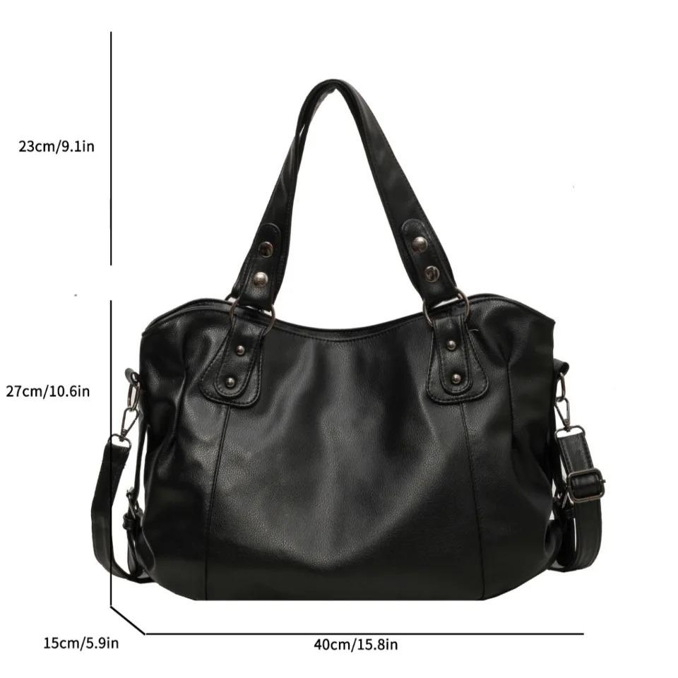 Damen Große Kapazität Schulter Lässige Tragetasche Laptop Geräumige Handtasche Weiches Leder Crossbody Business Schwarze Große Tasche A4 Sac A Main