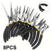 8pcs Portable Pliers: Professional Multi-Functional Repair Tool Set 4.5-Inch Includes Mini Bender, Combination Pliers, and Ball Head Wire Side Cutters