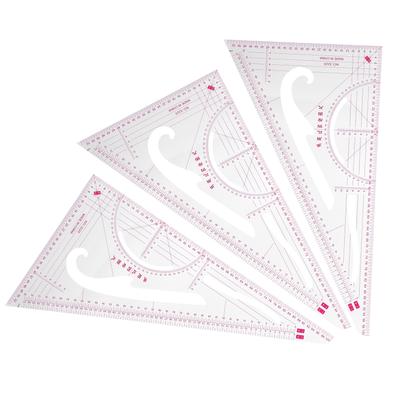3 Pezzi Righello da Cucito per Abbigliamento Pieghevole Disegno Multi-funzionale Curva Ricamo Forniture