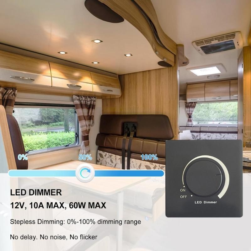 86 Type Wall Light LED Dimmer Switches Rotary Knob Dimmer Switches 300W Adjustable Brightness Controller Easy To Use