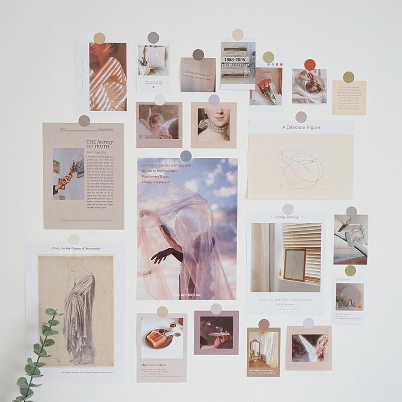 10/20Pcs Ins Interior Postcard Korean Style Wall Stickers Photo Card Decoration Wall Photo Props Postcard Home Background Decor