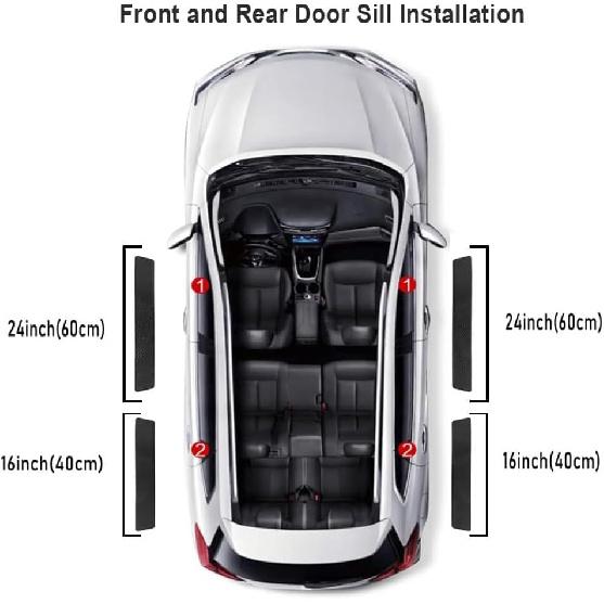 4pcs Car Door Sill Protectors Strips for Toyota New Grand Highlander 2024 2025, Car Door Edge Guards Door sill Trim Car Door Threshold Protection