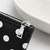 Zipper Closure Short Card Holder Multi Slot Small Coin Purse PU Polka Dot Pattern Wallets  Office