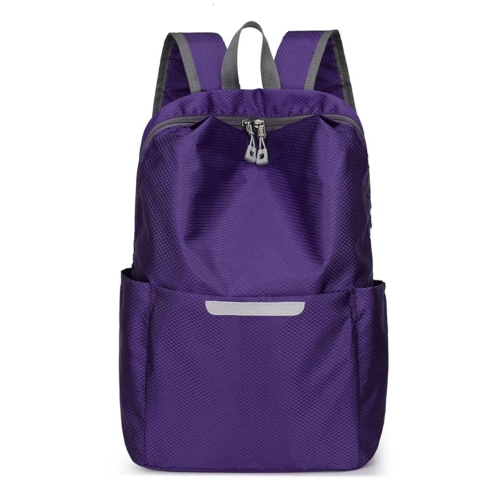 

Portable Large Capacity Business Backpack Reflective Solid Color Travel Backpack Waterproof Nylon Student Schoolbag Women фіолетовий