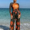 European and American New Long-sleeved Russian One-piece Swimsuit Women's Sunscreen Smart