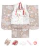 Shichigosan girl kimono full set dull Light brown [KYOETSU] [Kyoetsu] 3-year-old set, haori, accessories, 753, (4. sunlight)