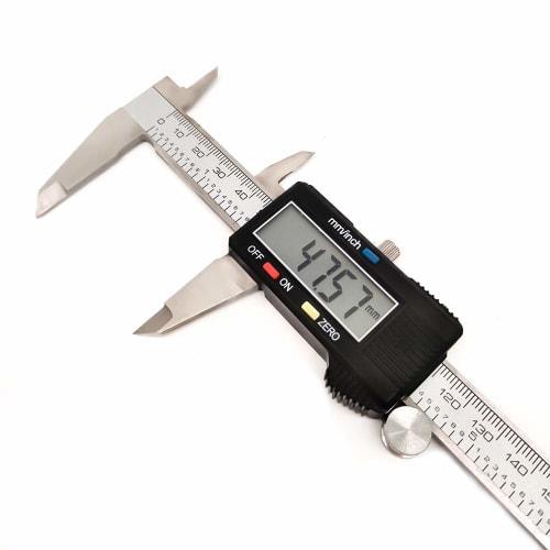 Abindianzis 150mm Stainless Steel Digital Caliper with LCD Display for Measuring External and Internal Diameters, Depth, and Steps, High Quality, 2 Ba