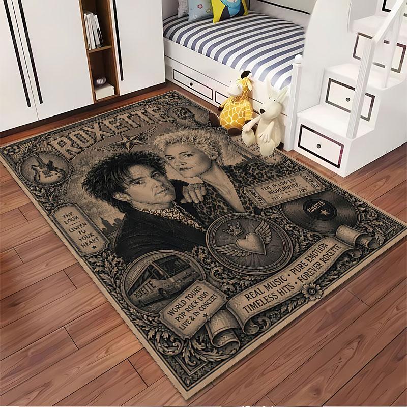 Roxette Music Retro Artwork suitable as a non-slip mat for the living room or bedroom sofa