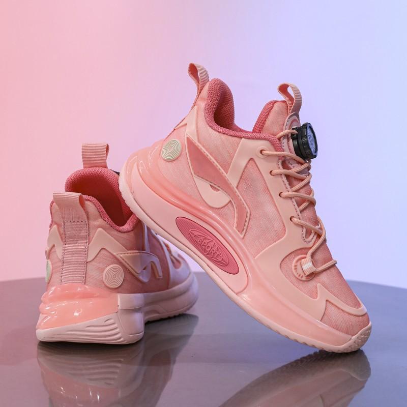 Children's sports shoes luminous casual trendy shoes breathable mesh basketball shoes student teenager rotating buckle running shoes