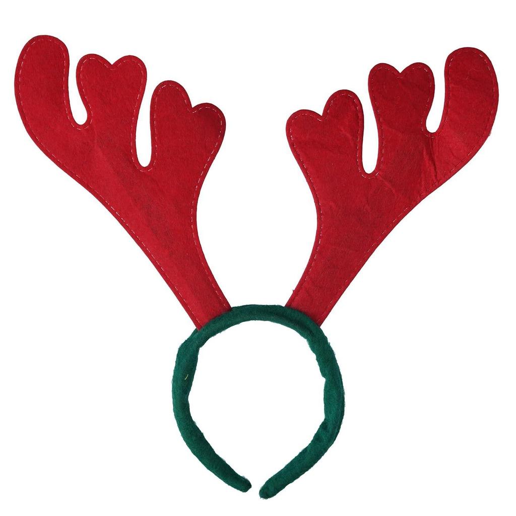 Red Green Christmas Headband Reindeer Antlers Design Hair Band | Deer Horn Hairband for Party Birthday | Xmas Gift for Children Girls