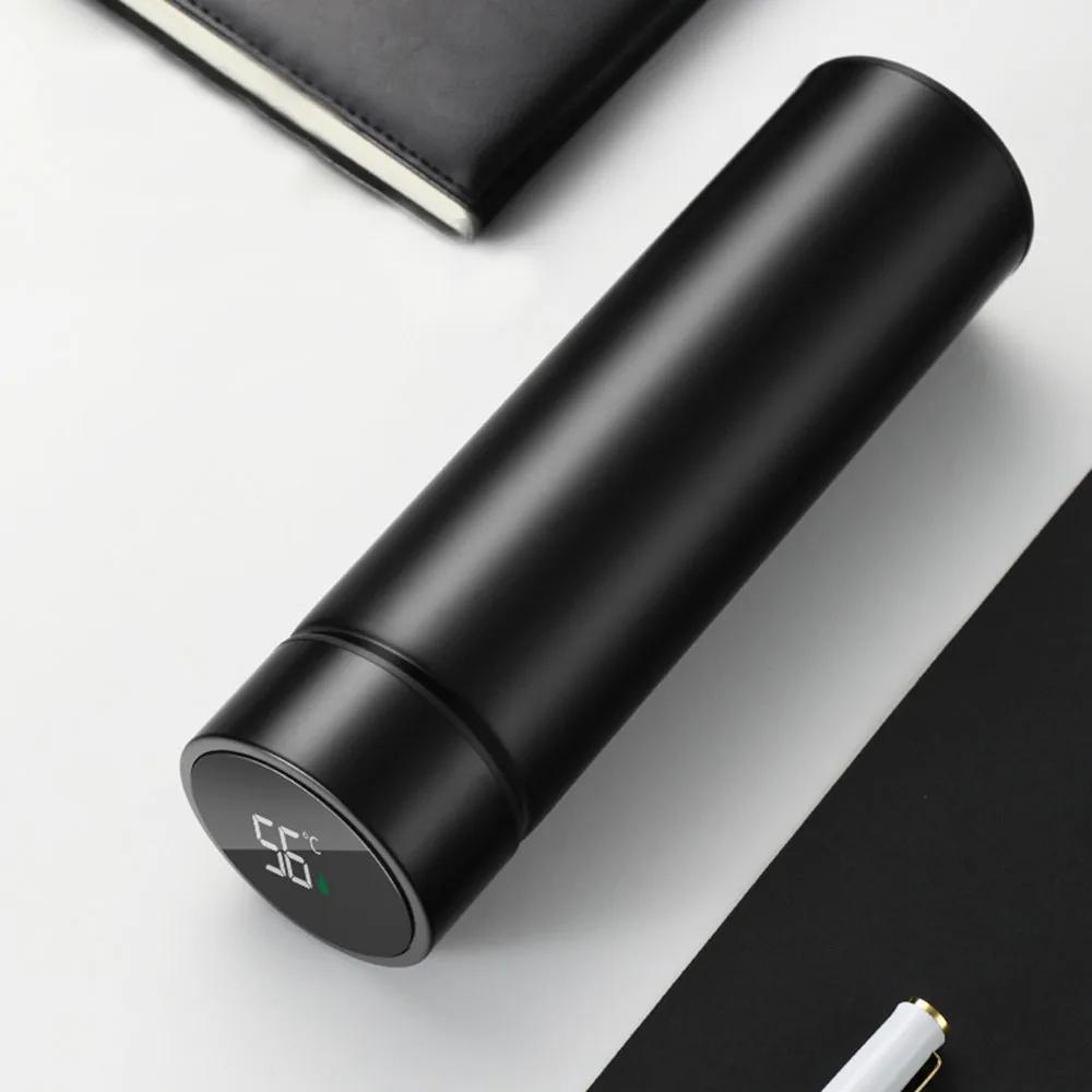 500ML Smart Insulation Cup Mini Thermos Cup Water Bottle Led Digital Temperature Display Stainless Steel Thermos Cup
