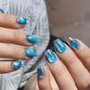 Unghii artificiale lucrate manual, cer înstelat magic albastru, ochi de pisică, fototerapie, unghii false, unghii reutilizabile și detașabile