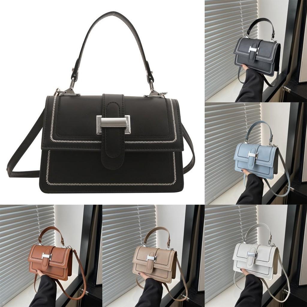 Black White Khaki Blue Brown Korean Style Fashion Handbag 2024 Spring Small Square Bag