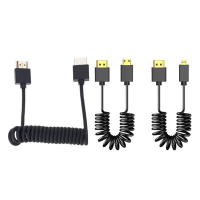 Thin Coiled Video Cable 8K60hz 7680x4320 Compatible 1080P Spring Designing Cord Enhances Flexibility Microed Video Line