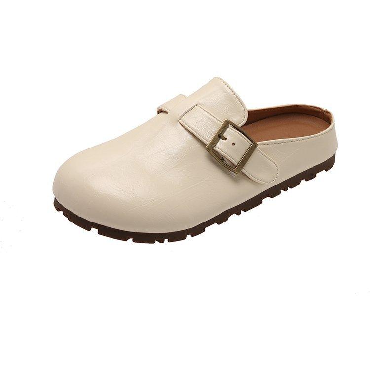 [Ushilai] French thick-soled half-slippers for women's 2025 spring new Baotou fashion casual versatile one pedal