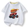Children's Pure Short Sleeved Tshirt Blaze And The Monster Machines Kids Cartoon Tee Boys Girls Summer O-Neck Tee Tops