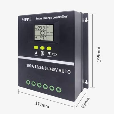 100A MPPT Solární regulátor nabíjení pro 12243648V Auto RV Kyselá Olověná Lithiová Baterie LCD Displej Duální