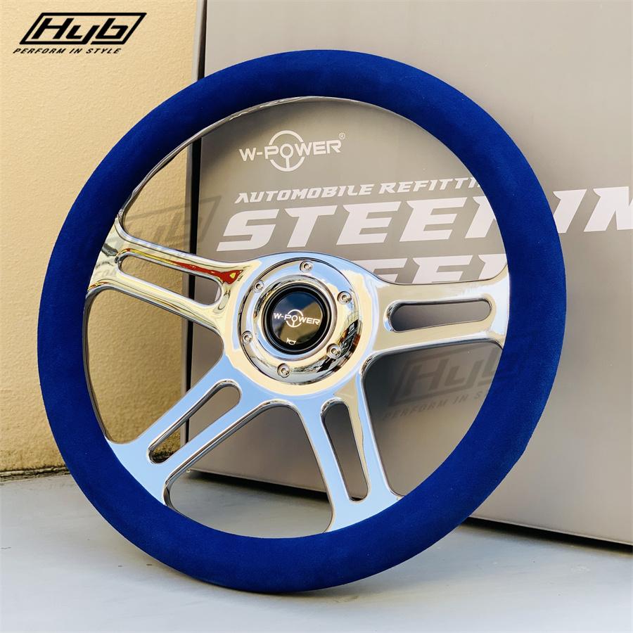 Modified Tuning Steering Wheel Flat Corn Round Shape PCD 70MM Universal Long Spoke JDM 14Inch Drift Car Steering Wheel