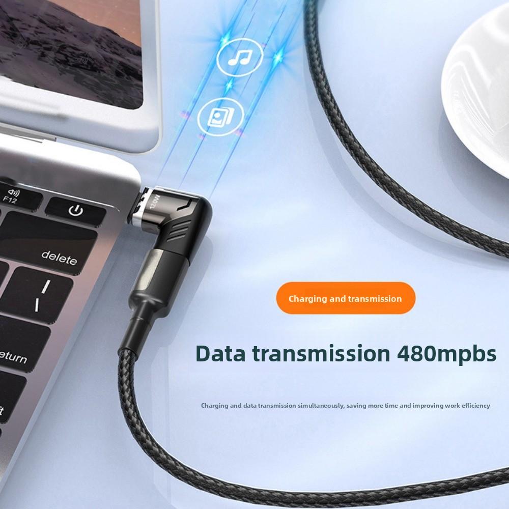90 Degree USB Type C Magnetic Adapter 120W Power Fast Charging Phone Magnetic Converter Mini Portable Elbow Magnetic Adapter