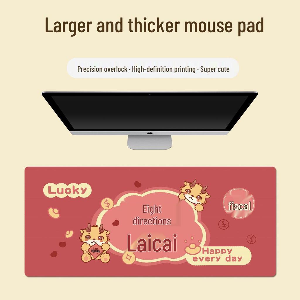 Extra Large Doodle Text Mouse Pad with Lock Edge - Thick, Durable Keyboard Desk Mat