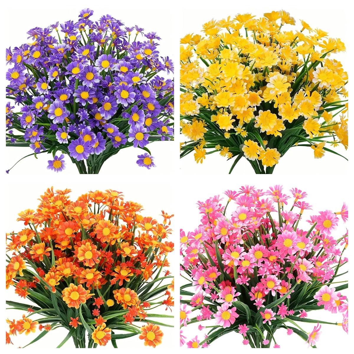 Artificial Daisy Wildflower - Pastoral Style Plastic Decoration for Home & Garden розовый