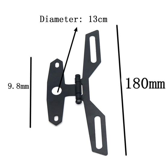 Motorcycle Folding License Plate Holder Adjustable Tail Rear Light Bracket Rack