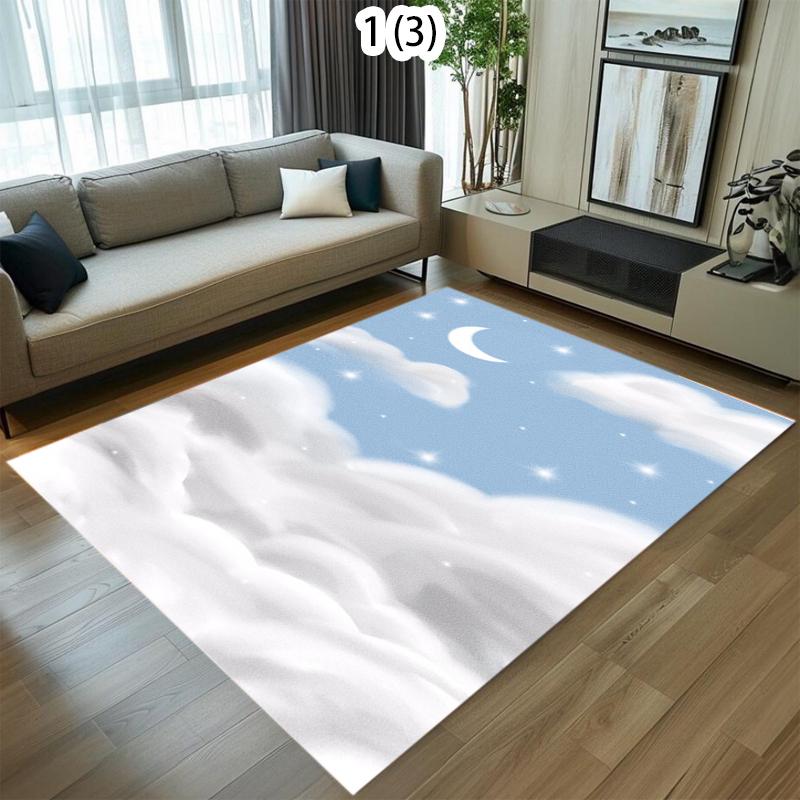 Cloud Pattern Carpet Soft Fluffy Rugs Living Room Bedroom Decor Modern Abstract Design Home Furnishing Blue White Floor Mat