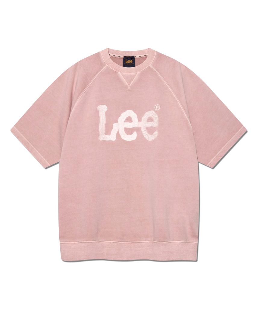 LEE Twitch Embroidered Logo Short Sleeve Dyed Sweatshirt Light Pink