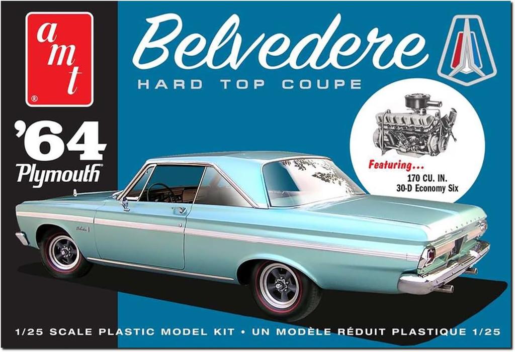 Platz AMT 1/25 Scale 1964 Plymouth Belvedere with Straight-6 Engine Plastic Model Kit AMT1188 (Automobile)