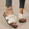 Women's Open Toe Adjustable Cross Strap Casual Sandals Fashion Hundred Thick Bottom Height Enhancement Sandal Mop