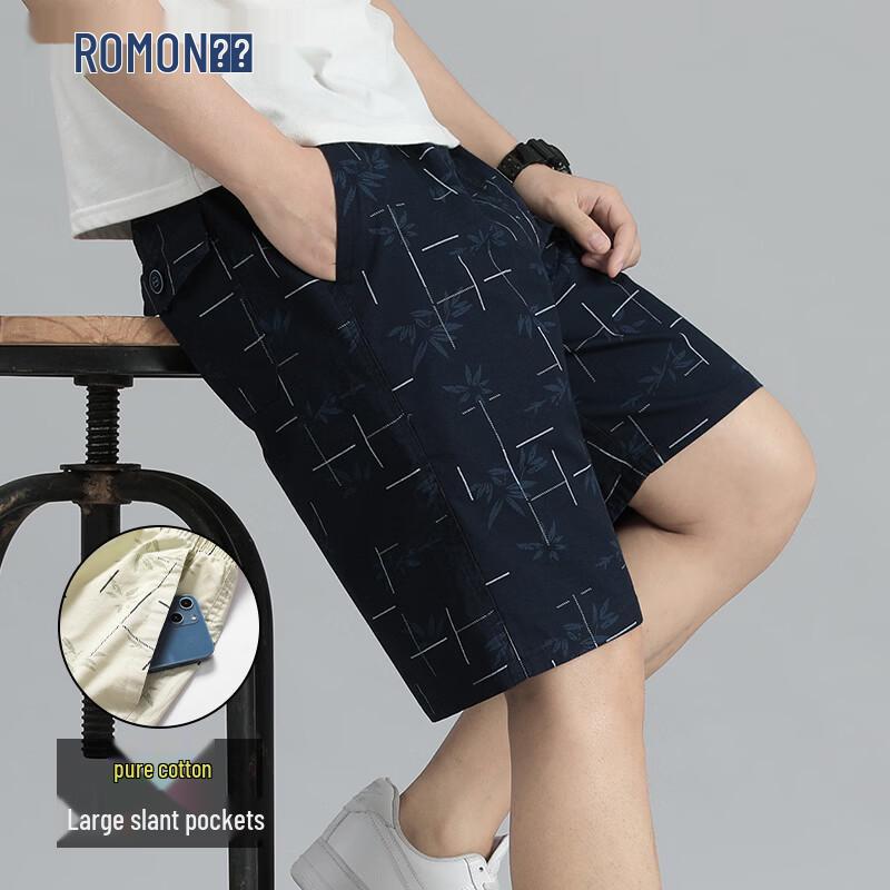 ROMON Men s Casual Pure Cotton Shorts 5XL