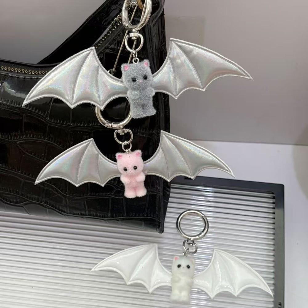 Süße Beflockte Bärenpuppe Schlüsselanhänger Haufenbeschichtung Tasche Anhänger Mode Fledermaus Bär Schlüsselanhänger Rucksack Dekor