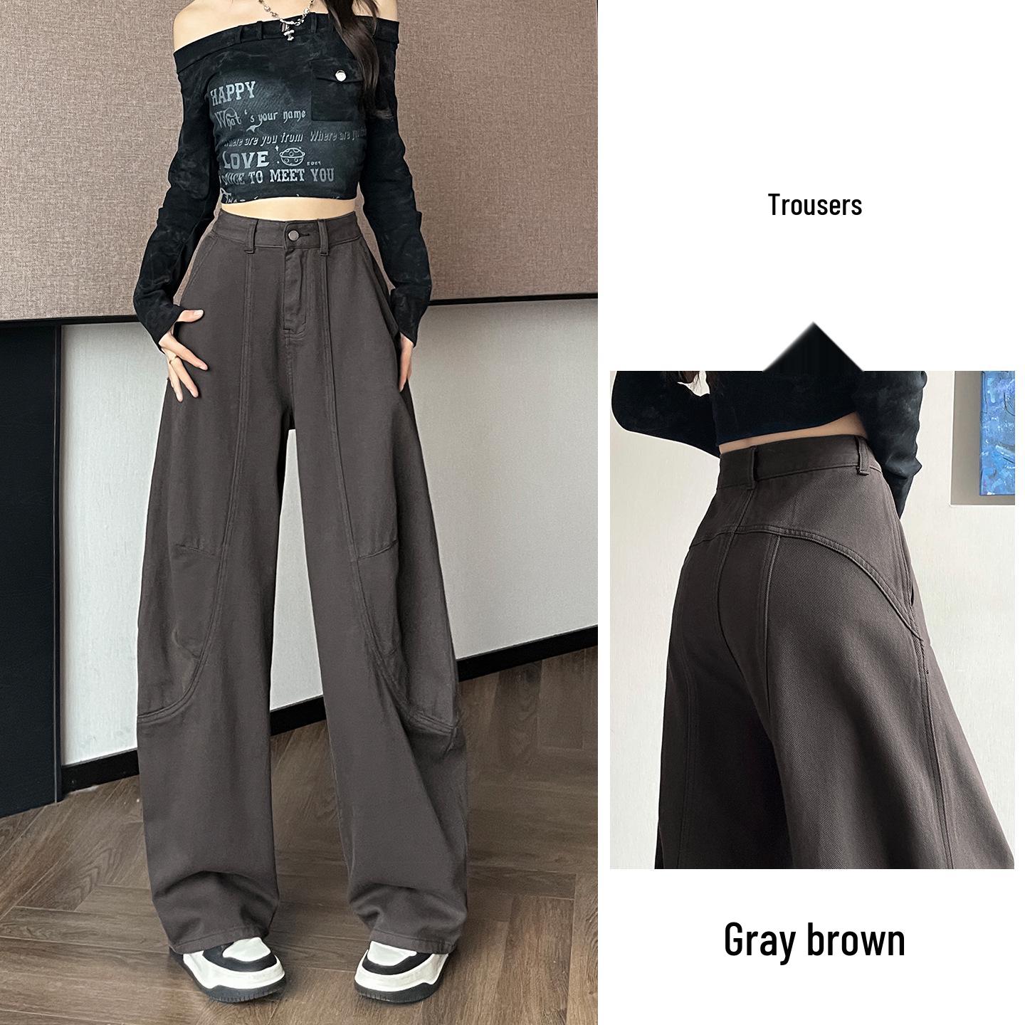 Women s Winter Plus Velvet Retro Curved Blade Jeans - Flaw-Hiding Loose Fit High Street Scythe Pants XS
