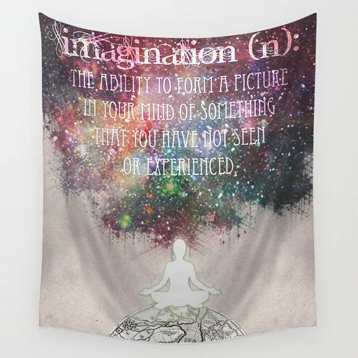 Tapestry Wall Covering Rug Boho Bedspread Home Decor Shiny Mandala Pattern Hippie Hanging