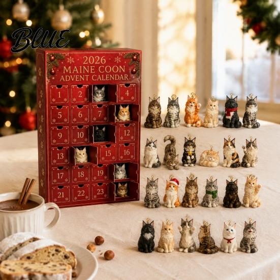 24 Day Calendar Pet Themed Advent 2026 Days Christmas Countdown with Decoration for Dog Fans Pcs Mini 3D Cat Ornaments Holiday Gifts Home