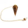 Faceted Pendulum In Resin, Spring and New Tiger's Eye Chips