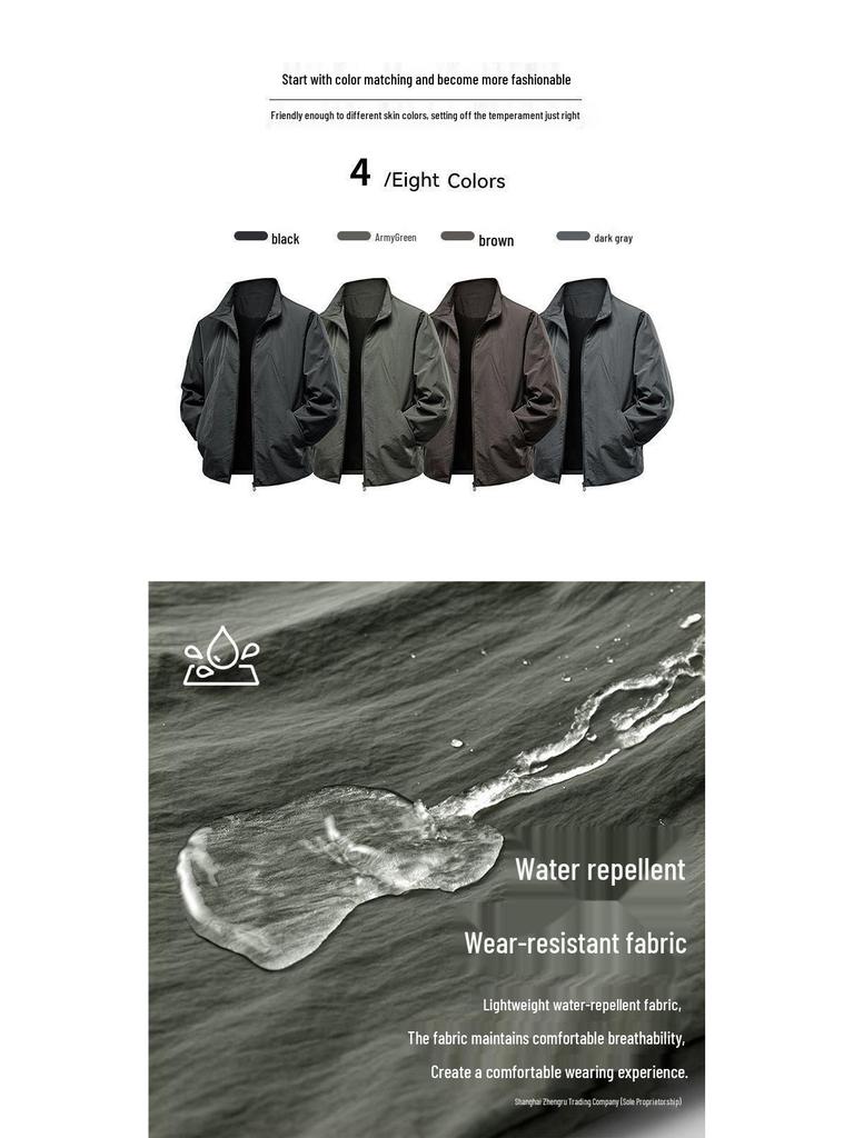 Men's Lightweight Spring & Autumn Loose Fit Jacket - Stylish, Middle-Aged Husband's Design