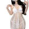 Sex Clothes Exposed Pearl Suspenders Open Crotch Transparent Sexy Free Couple Flirting Robe