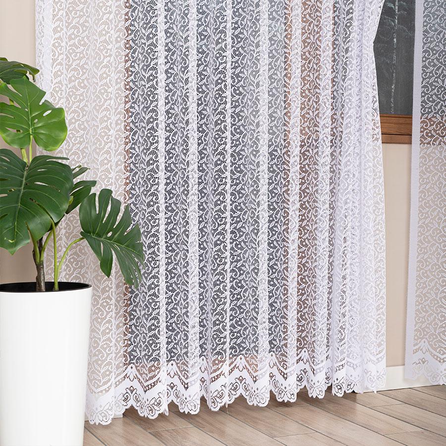 BOGUMIŁA - Ready-made Jacquard Curtain with a Straight Hem - 300x250 Cm - White