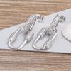 Nidin New Design Geometric Shiny Crystal Zircon Earrings Women Simple Fashion Jewelry Engagement Exquisite Party Gift Wholesale
