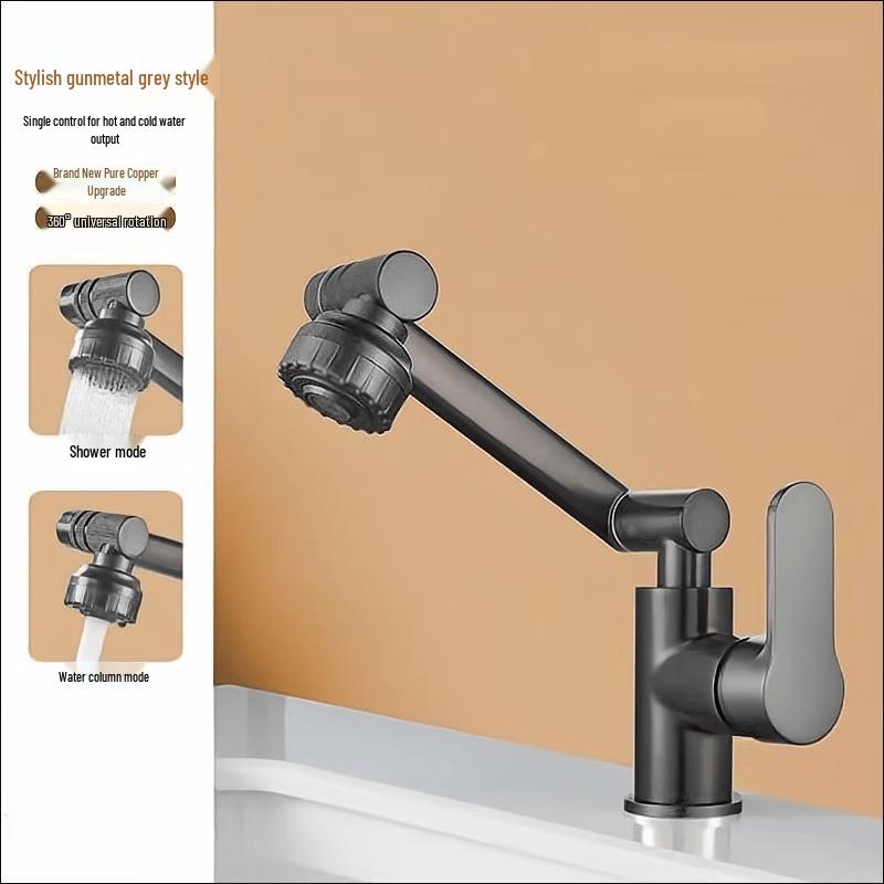 Handun 1080° Swivel Single-Hole Hot & Cold Basin Faucet